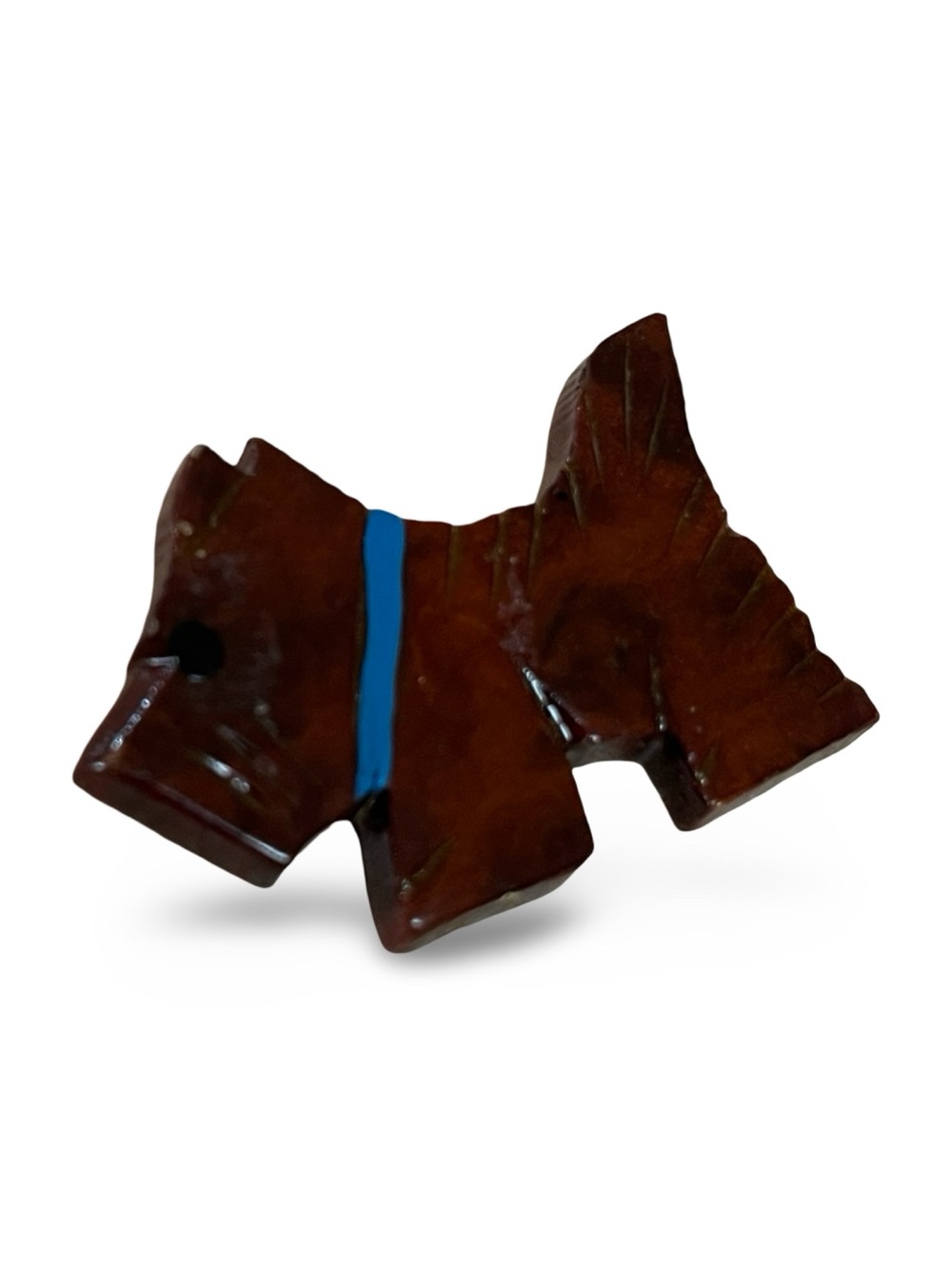 1940s Vintage Hand Carved Wood Scottie Dog Brooch Folk Art Pin 2.5” - Picture 5 of 6